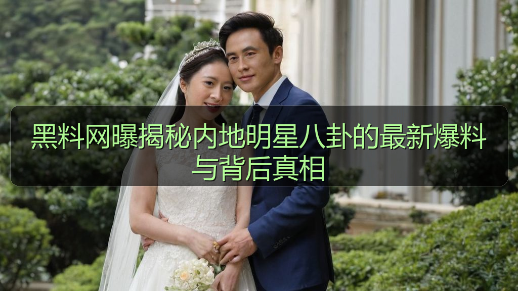 黑料网曝揭秘内地明星八卦的最新爆料与背后真相