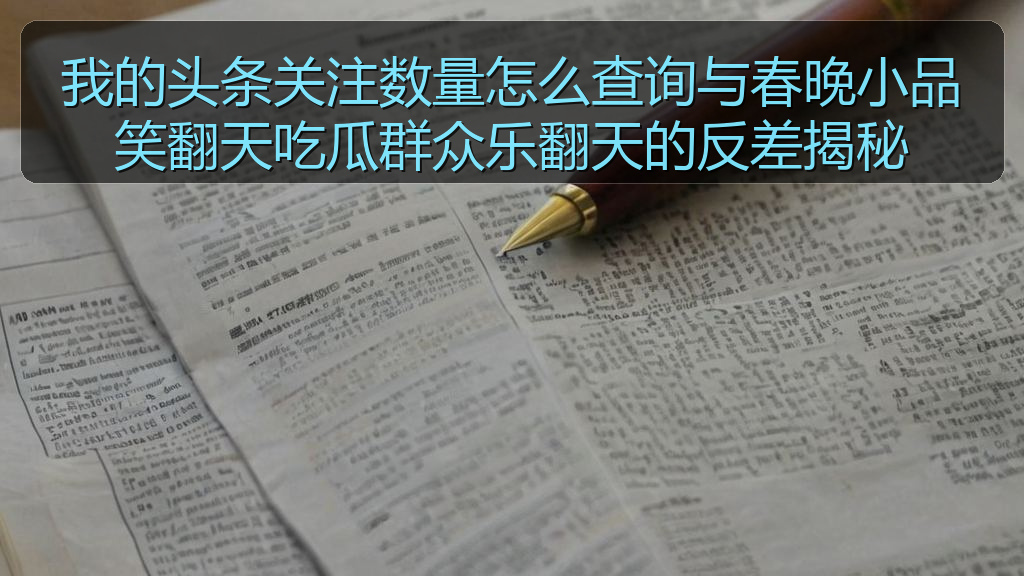 我的头条关注数量怎么查询与春晚小品笑翻天吃瓜群众乐翻天的反差揭秘